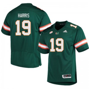 Men Jaden Harris Green Miami College Football #19 Jersey 298300-496