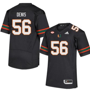 Men Jonathan Denis Black University of Miami College Football #56 Jersey 687813-797