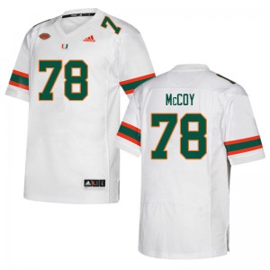 Men Matthew McCoy White Miami College Football #78 Jersey 925336-966