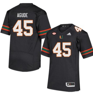 Men Mitchell Agude Black Miami College Football #45 Jersey 182077-673