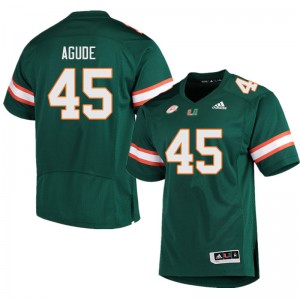 Men Mitchell Agude Green Hurricanes College Football #45 Jersey 656880-828