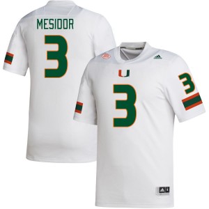 Men Akheem Mesidor White Miami College Football #3 Jersey 120723-694