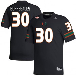 Men Andres Borregales Black Miami Hurricanes College Football #30 Jersey 175890-813