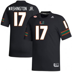 Men Bobby Washington Jr. Black Miami College Football #17 Jersey 284381-244