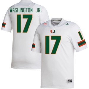 Men Bobby Washington Jr. White University of Miami College Football #17 Jersey 994182-122