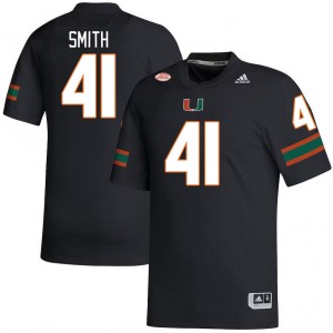Men Chase Smith Black Miami Hurricanes College Football #41 Jersey 541612-881
