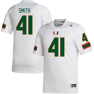 Men Chase Smith White Hurricanes College Football #41 Jersey 571553-911