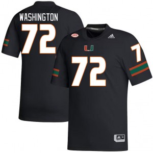 Men Chris Washington Black Miami Hurricanes College Football #72 Jersey 289566-657