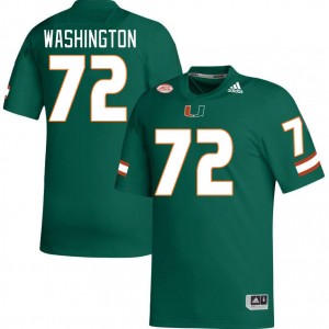 Men Chris Washington Green Miami College Football #72 Jersey 844200-515