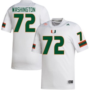Men Chris Washington White Miami College Football #72 Jersey 996613-386