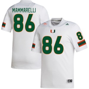 Men Dominic Mammarelli White Hurricanes College Football #86 Jersey 927513-522