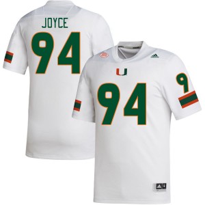 Men Dylan Joyce White Hurricanes College Football #94 Jersey 152583-751