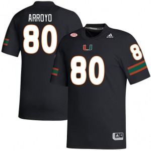 Men Elijah Arroyo Black Miami Hurricanes College Football #80 Jersey 316654-440