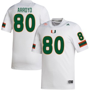 Men Elijah Arroyo White Hurricanes College Football #80 Jersey 713522-986