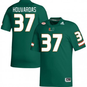 Men Emmanuel Houvardas Green University of Miami College Football #37 Jersey 279620-148
