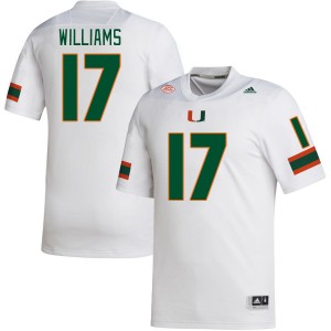 Men Emory Williams White Miami Hurricanes College Football #17 Jersey 936019-956