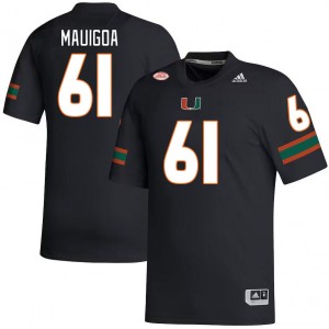 Men Francis Mauigoa Black Miami College Football #61 Jersey 670874-808