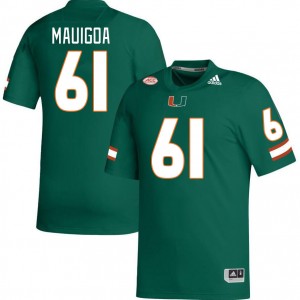 Men Francis Mauigoa Green Miami College Football #61 Jersey 333263-359