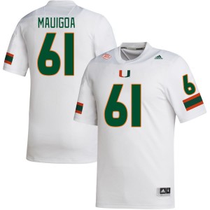 Men Francis Mauigoa White Hurricanes College Football #61 Jersey 957060-554