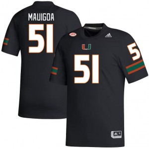Men Francisco Mauigoa Black University of Miami College Football #51 Jersey 271506-839