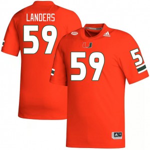 Men Gabe Landers Orange Hurricanes College Football #59 Jersey 760428-855