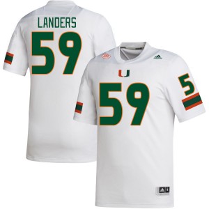 Men Gabe Landers White Miami Hurricanes College Football #59 Jersey 955420-244
