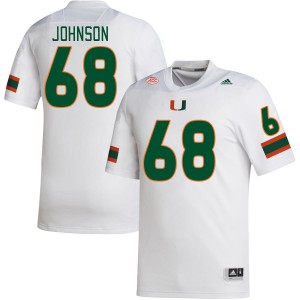 Men Ian Johnson White Miami College Football #68 Jersey 281404-737