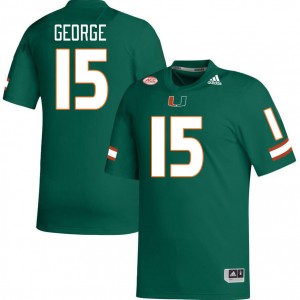 Men Jacolby George Green Miami College Football #15 Jersey 744940-331