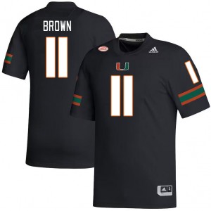 Men Jacurri Brown Black Miami College Football #11 Jersey 429862-317