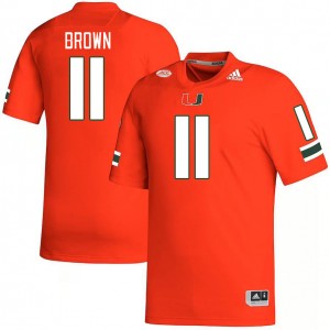 Men Jacurri Brown Orange University of Miami College Football #11 Jersey 464343-103