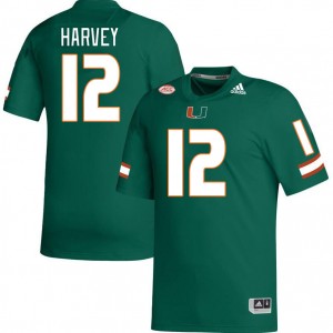 Men Jahfari Harvey Green University of Miami College Football #12 Jersey 506790-660