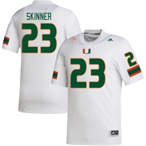 Men Jaleel Skinner White Miami College Football #23 Jersey 359776-431
