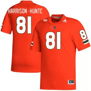 Men Jared Harrison-Hunte Orange Hurricanes College Football #81 Jersey 548362-565