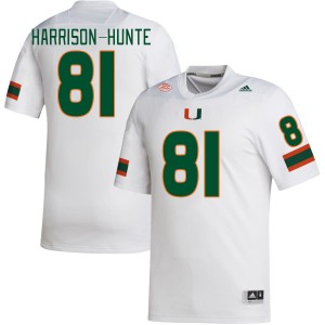 Men Jared Harrison-Hunte White Miami Hurricanes College Football #81 Jersey 855935-290