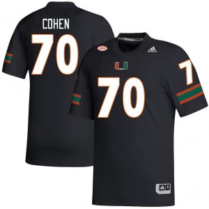 Men Javion Cohen Black Miami College Football #70 Jersey 378278-423