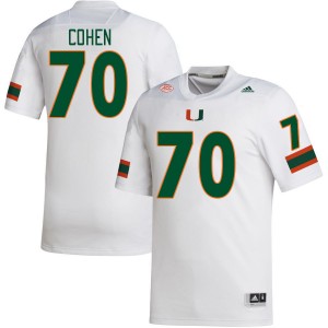 Men Javion Cohen White University of Miami College Football #70 Jersey 894125-366
