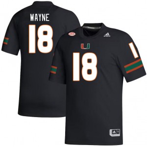 Men Jayden Wayne Black Miami College Football #18 Jersey 316225-227
