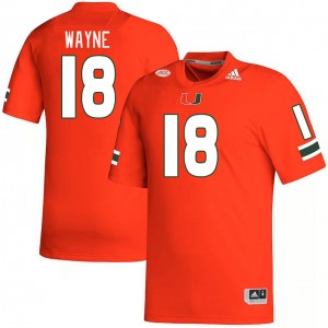 Men Jayden Wayne Orange University of Miami College Football #18 Jersey 779025-356