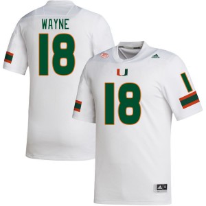Men Jayden Wayne White University of Miami College Football #18 Jersey 802390-184