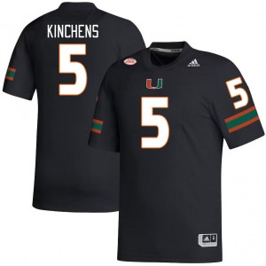 Men Kamren Kinchens Black Miami College Football #5 Jersey 170981-783