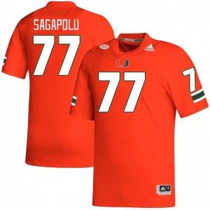 Men Logan Sagapolu Orange Miami Hurricanes College Football #77 Jersey 757737-626