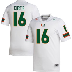 Men Malik Curtis White Hurricanes College Football #16 Jersey 813210-103