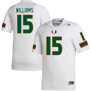 Men Markeith Williams White Miami Hurricanes College Football #15 Jersey 410157-581