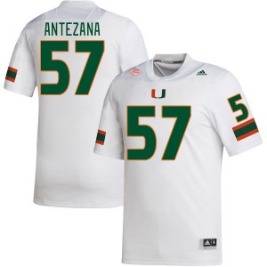 Men Matt Antezana White Miami College Football #57 Jersey 295532-755