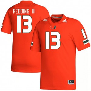 Men Michael Redding III Orange University of Miami College Football #13 Jersey 818922-158