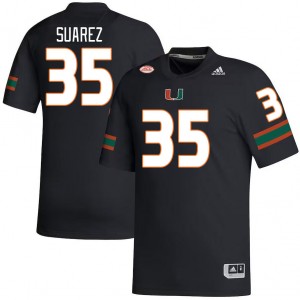 Men Michael Suarez Black Miami College Football #35 Jersey 722080-742