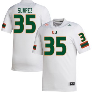 Men Michael Suarez White Miami Hurricanes College Football #35 Jersey 749868-538
