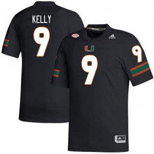 Men Nyjalik Kelly Black Hurricanes College Football #9 Jersey 960735-166