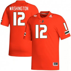 Men Robby Washington Orange Miami College Football #12 Jersey 631971-903