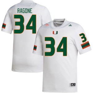 Men Ryan Ragone White Miami College Football #34 Jersey 816785-637